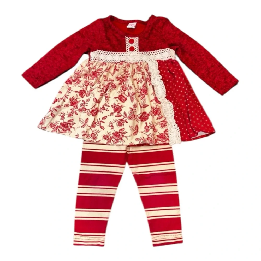 Molly & Millie Set Coordinated Top and Bottom Set Toddler Girl Size 2T